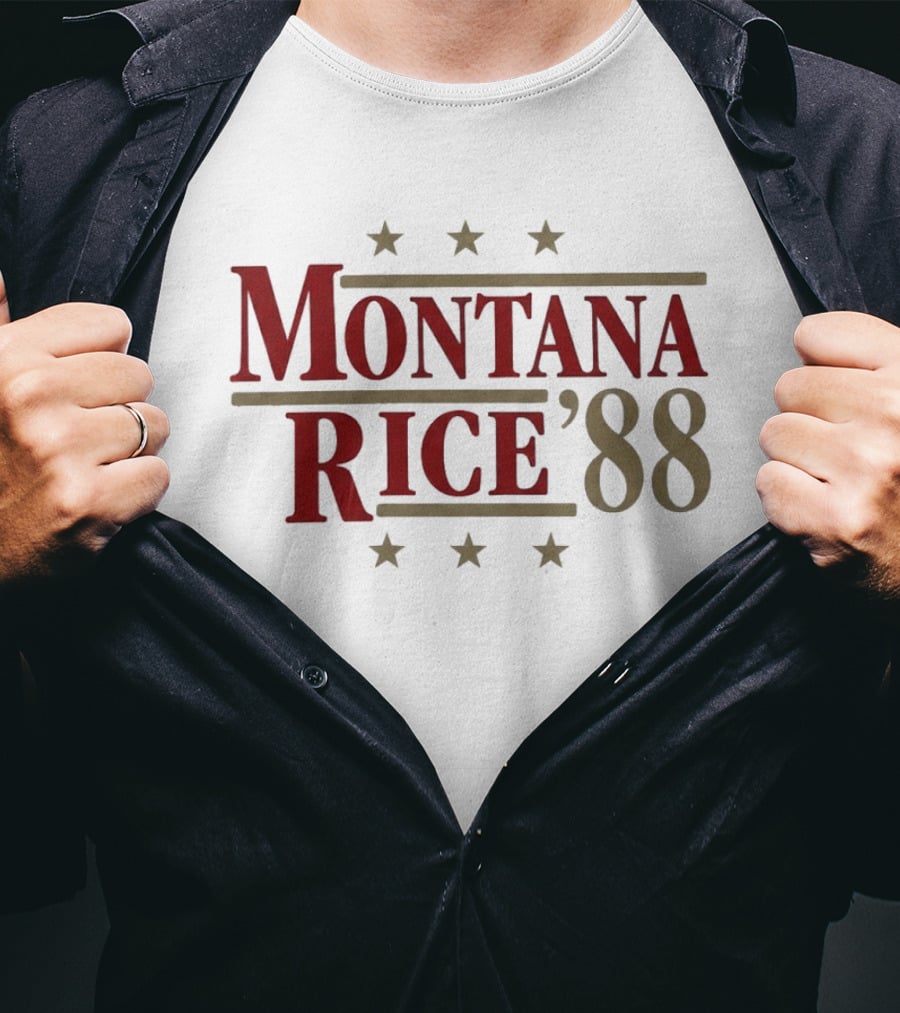 Montana Rice '88 Vintage Style With Stars T-Shirt