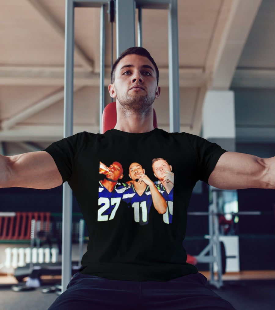 Avery Smith Jaxon Smith Njigba Sam Darnold Seattle Seahawks Smoking Image T-Shirt