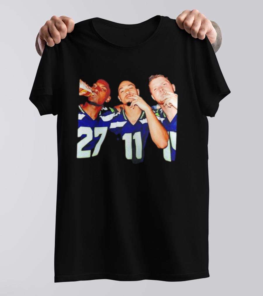 Avery Smith Jaxon Smith Njigba Sam Darnold Seattle Seahawks Smoking Image T-Shirt