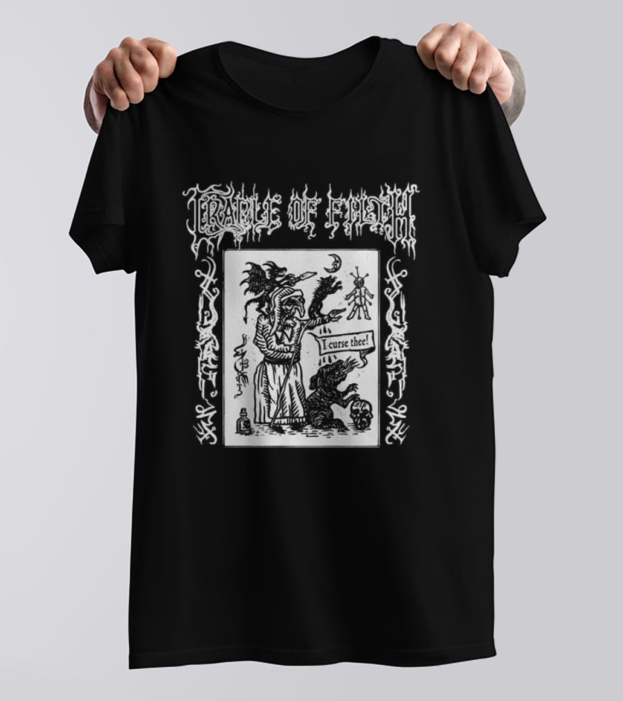 Cradle Of Filth Gothic Halloween I Curse Thee Black T-Shirt