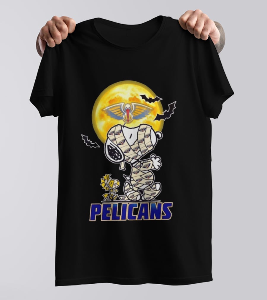 New Orleans Pelicans Snoopy Woodstock Mummy Halloween Cosplay T-Shirt