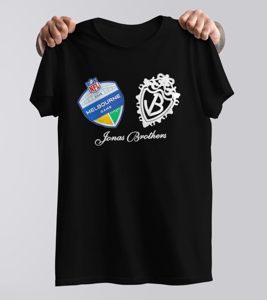 NFL 2026 Melbourne Game Jonas Brothers VB Crest T-Shirt