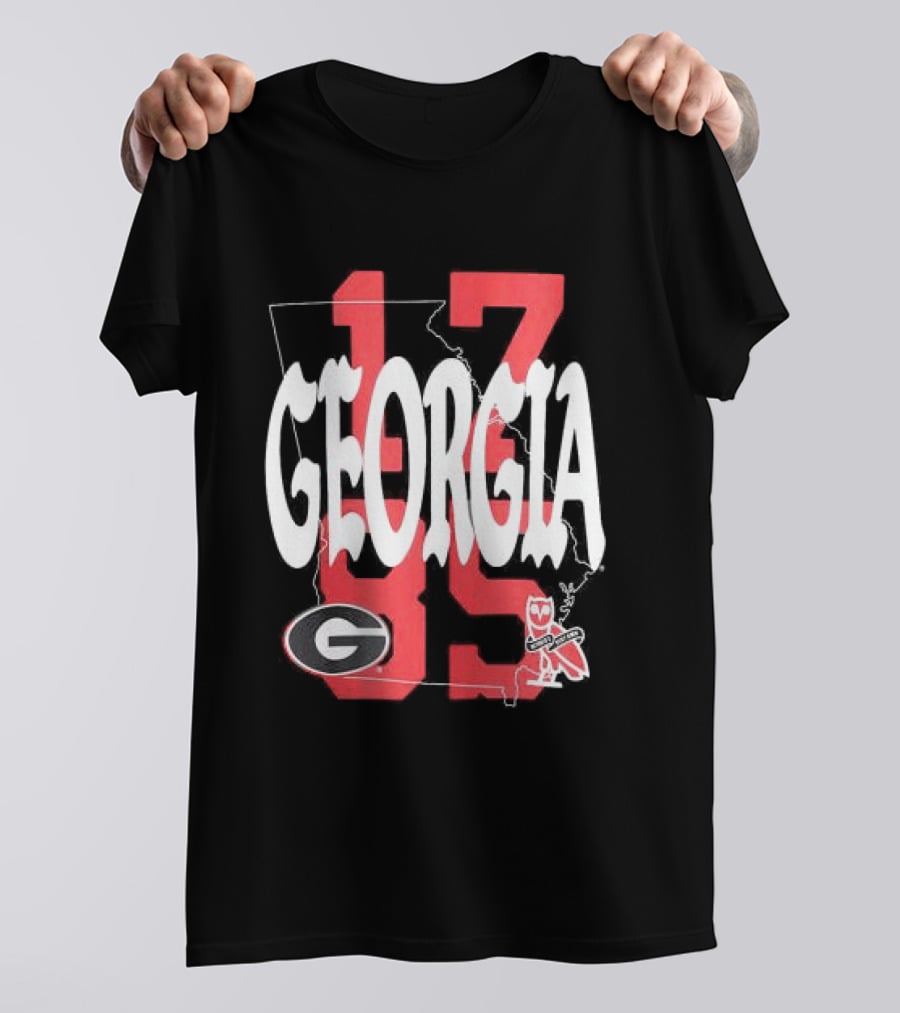 Georgia Bulldogs 13 Campus Store Ovo Black T-Shirt