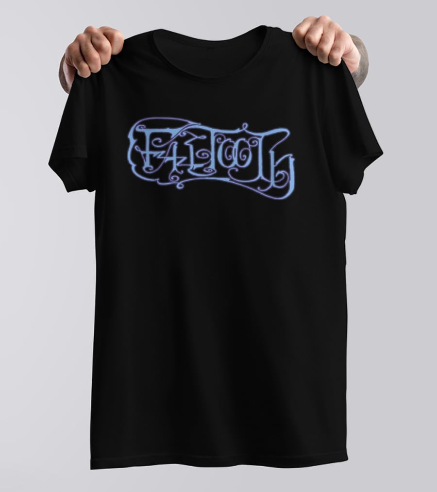 Just Store Faetooth Cropped Purple Calligraphic T-Shirt