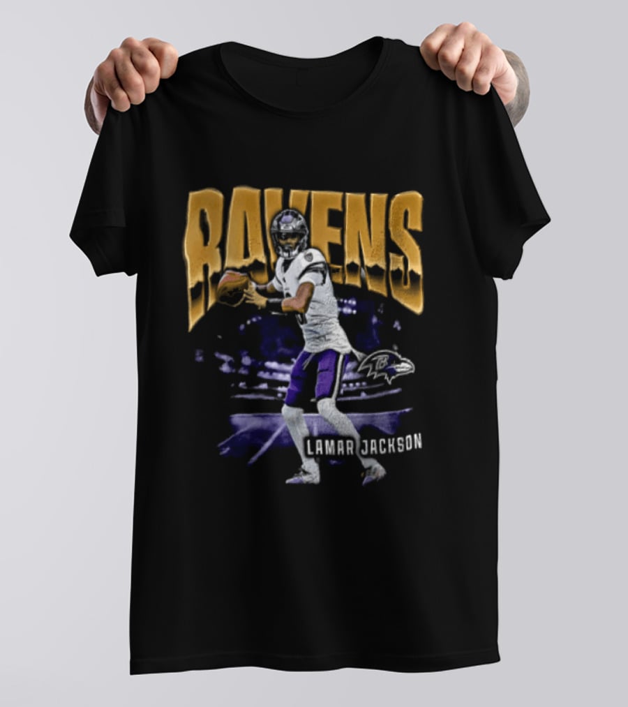Ravens Lamar Jackson Football Iconic Quarterback T-Shirt