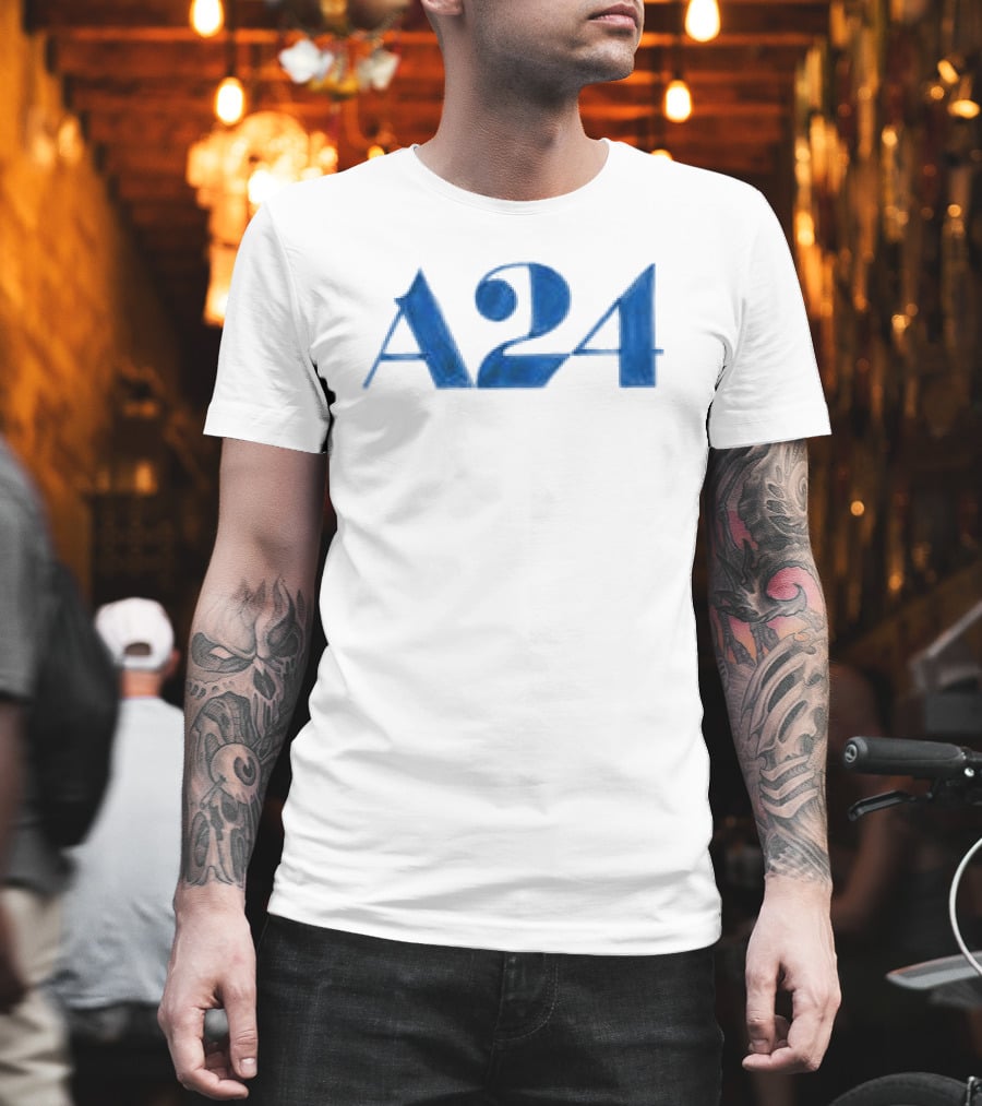 A24 Blue Watercolor Texture T-Shirt