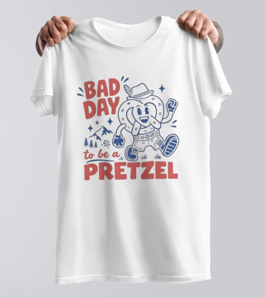 Bad Day To Be A Pretzel Cartoon Character Adventure T-Shirt