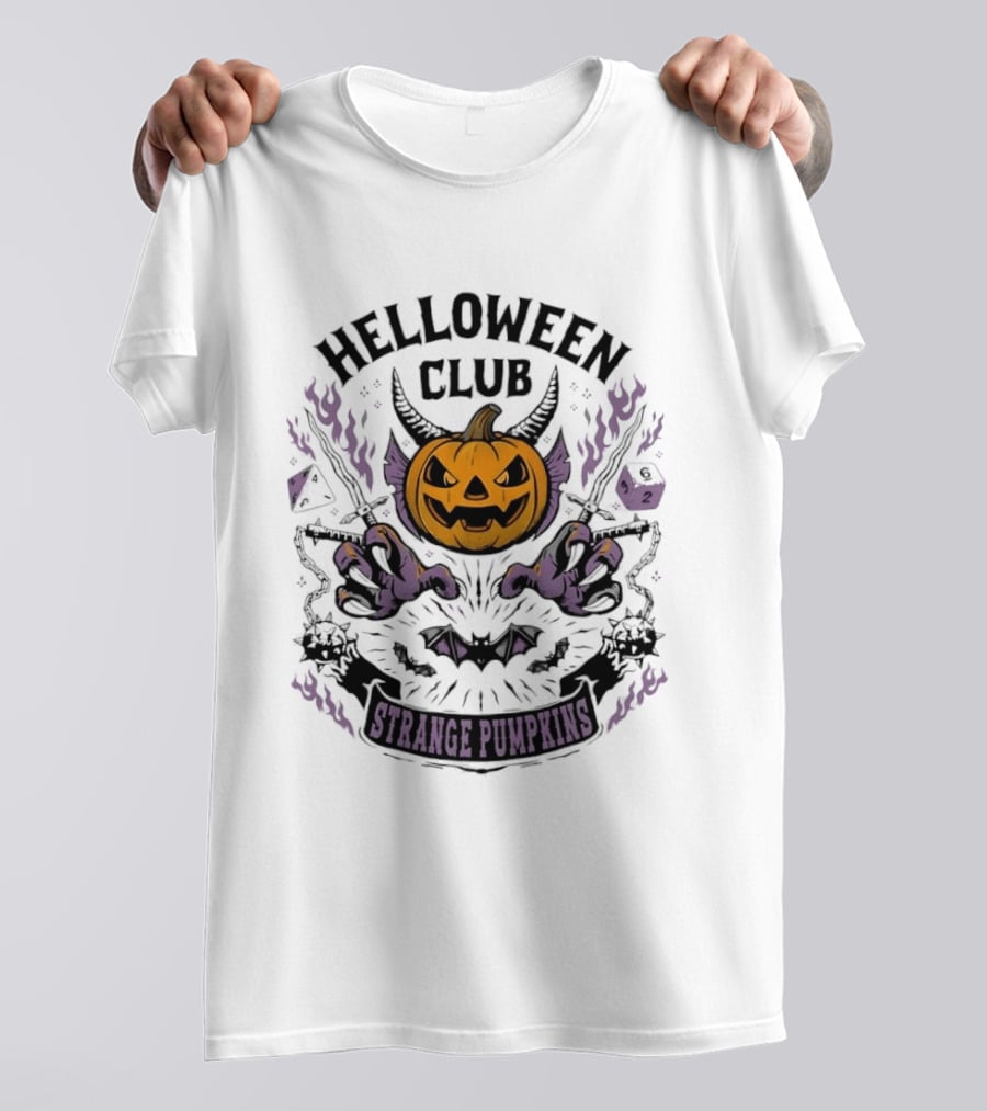 Helloween Club Strange Pumpkins Halloween Jack O' Lantern Monster Claws T-Shirt