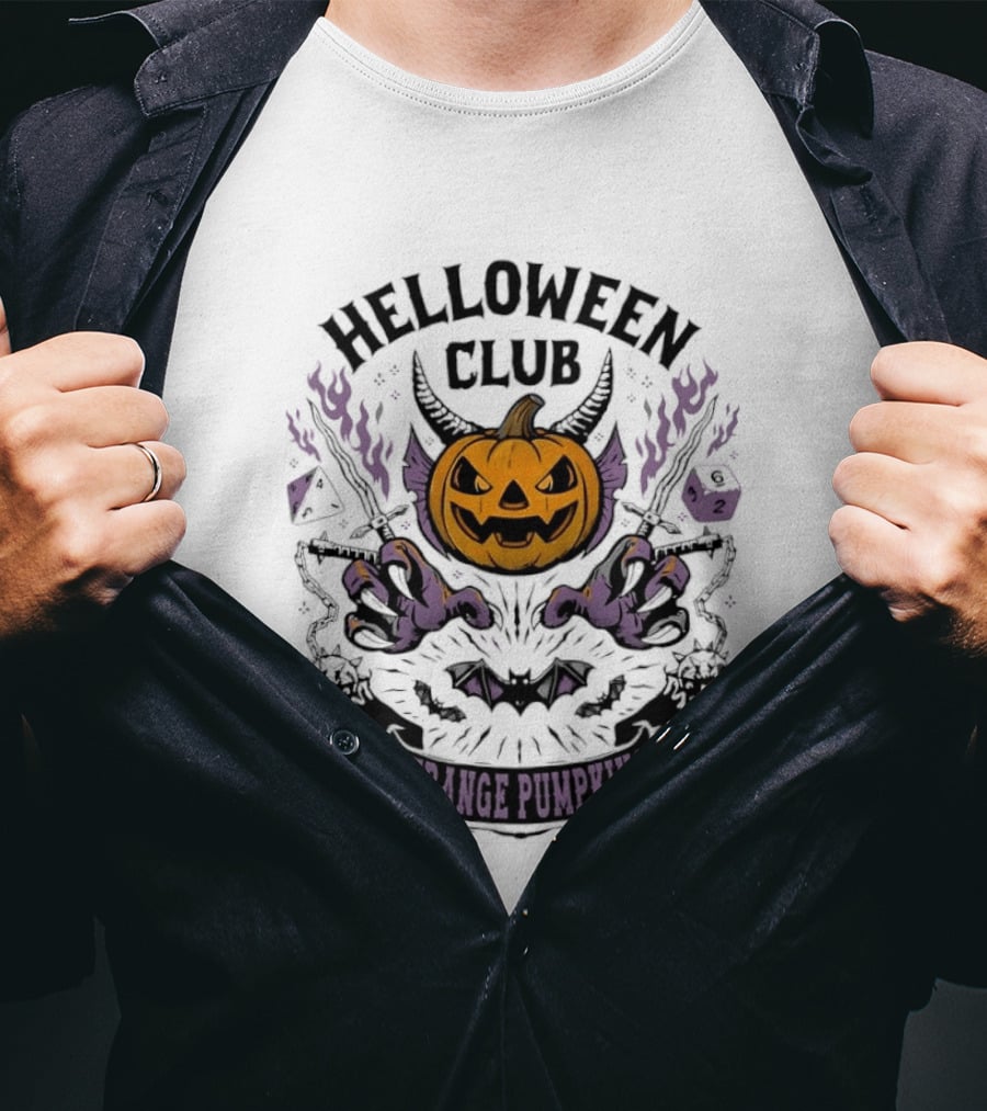 Helloween Club Strange Pumpkins Halloween Jack O' Lantern Monster Claws T-Shirt