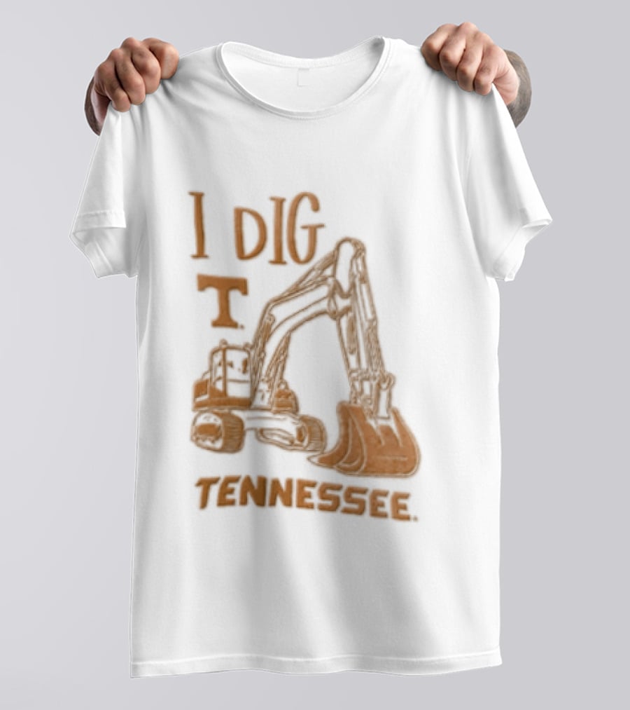 I Dig Tennessee Excavator Orange Text Construction Equipment T-Shirt