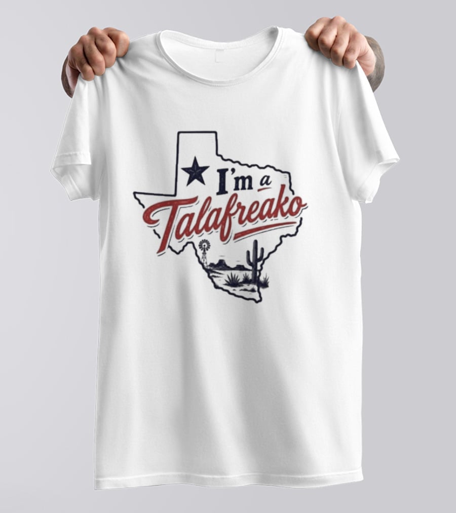 I'm A Talafreako James Talarico Texas Map Star Cactus T-Shirt