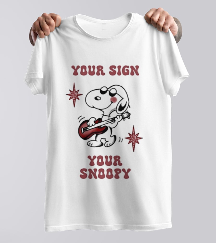 Your Sign Your Snoopy Guitar Iconic Peanuts Character Playing Music T-Shirt