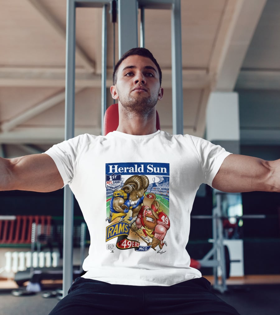 Herald Sun 1st NFL Game Down Under September 11 2026 Rams Vs 49ers MCG Melbourne T-Shirt