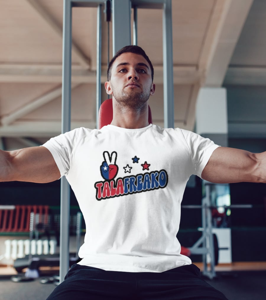 TALAFREAKO Chilean Flag Peace Sign Stars Patriotic T-Shirt