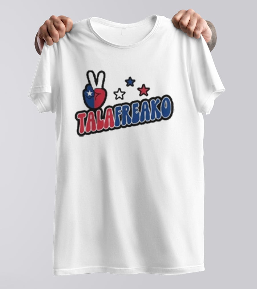 TALAFREAKO Chilean Flag Peace Sign Stars Patriotic T-Shirt
