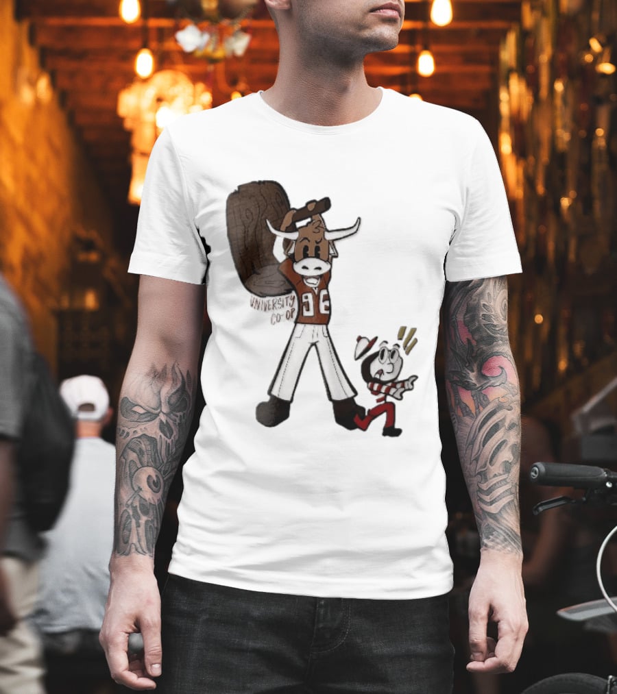 Texas Longhorns University Co Op Cartoon Longhorn 96 Football T-Shirt
