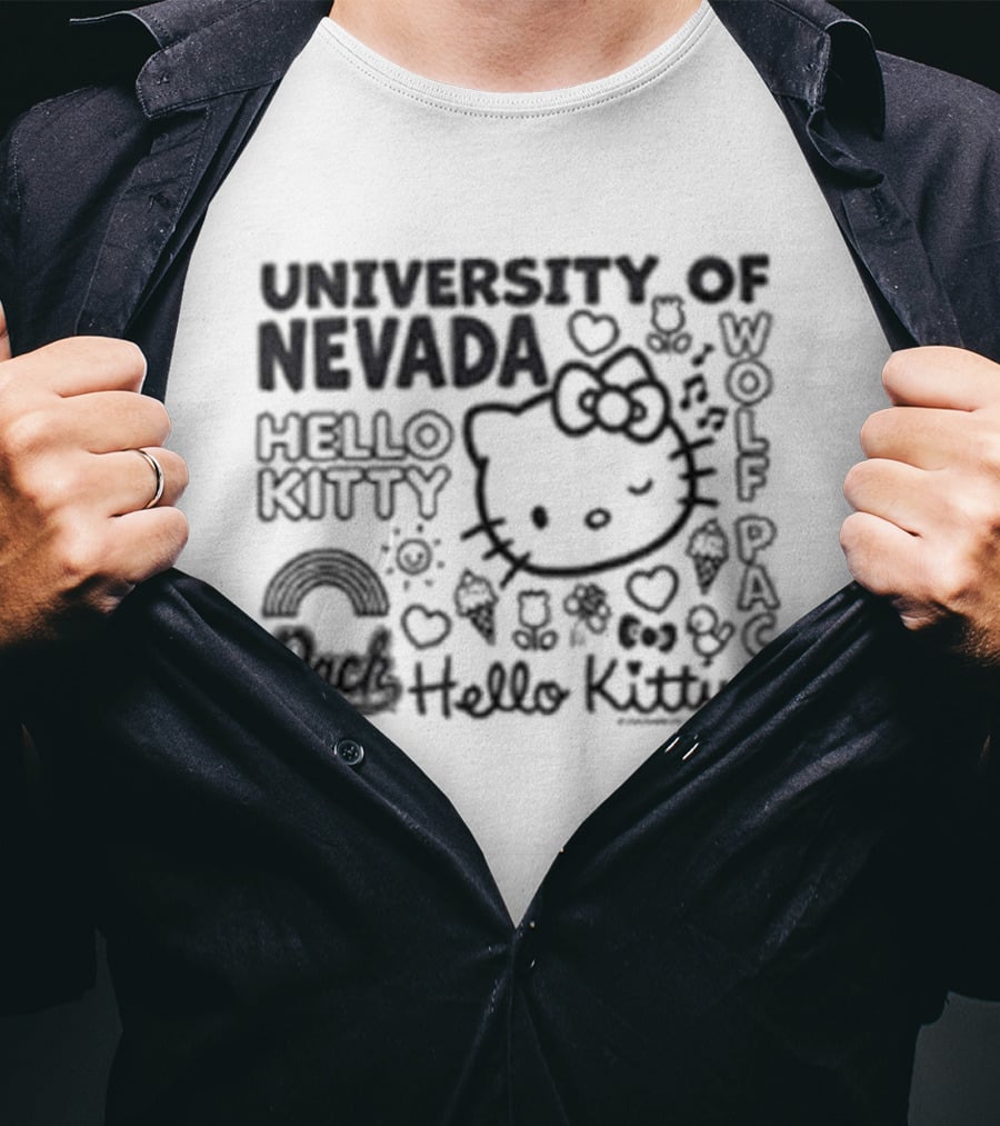 University Of Nevada Hello Kitty Wolf Pack Collegiate Collaboration T-Shirt
