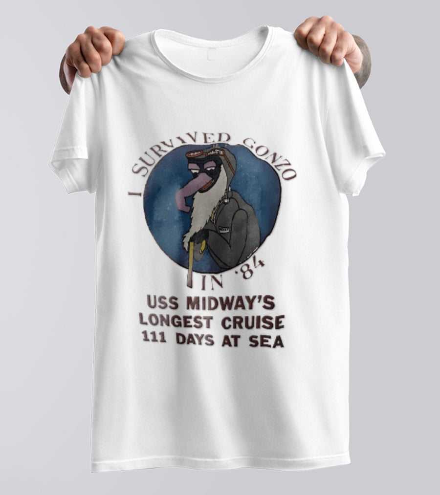 USS Midway I Survived Gonzo 1984 Longest Cruise 111 Days At Sea T-Shirt