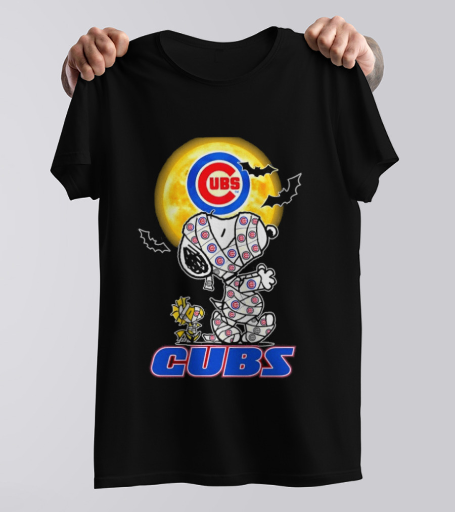 Chicago Cubs Snoopy Woodstock Halloween Mummy Cosplay T-Shirt