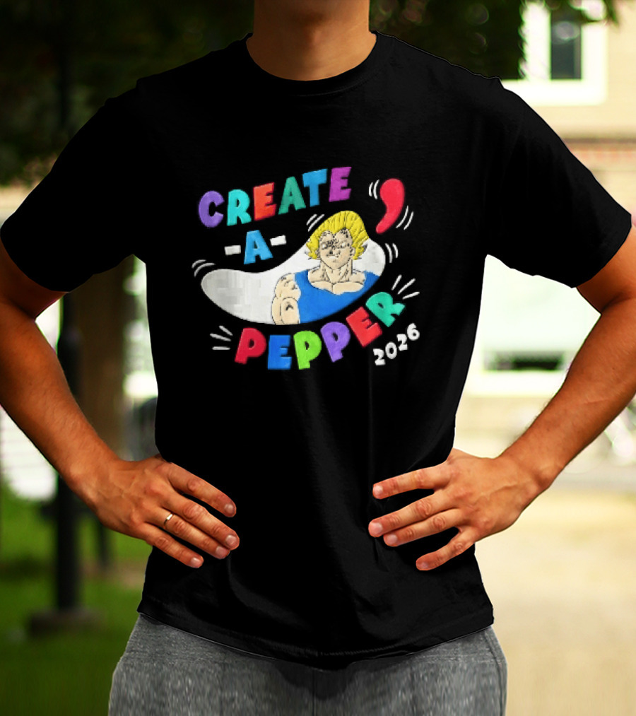 Create A Pepper 2026 Cartoon Anime Majin Vegeta T-Shirt