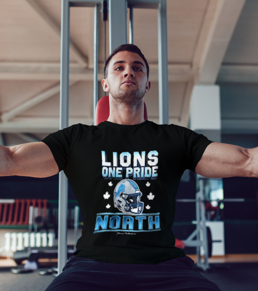 Lions One Pride North Detroit Lions Football Helmet Fan Gear T-Shirt