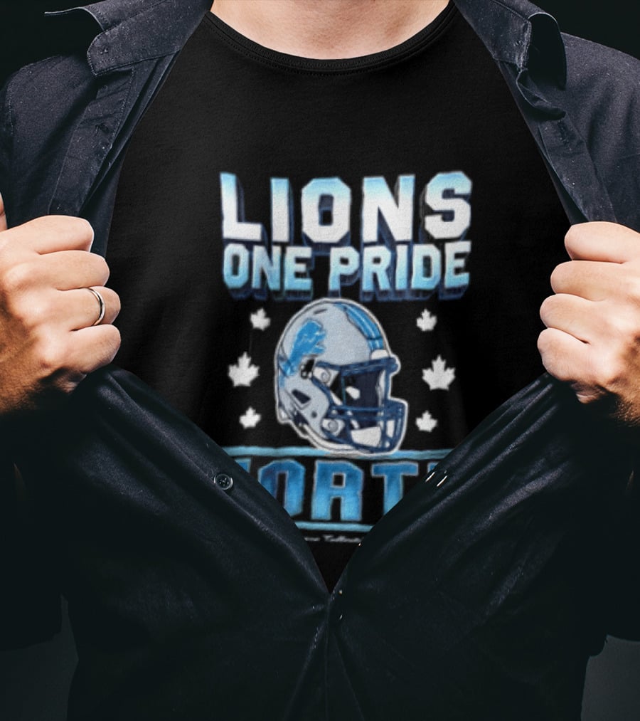 Lions One Pride North Detroit Lions Football Helmet Fan Gear T-Shirt