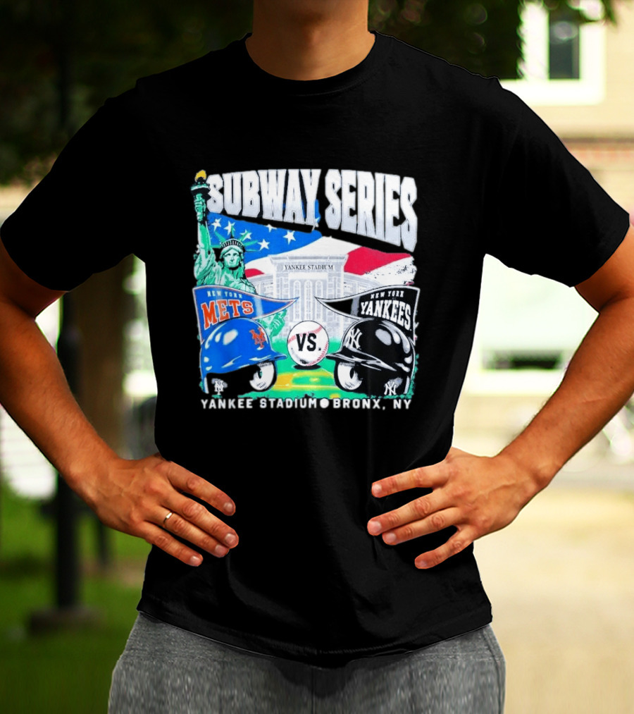 Subway Series Yankee Stadium Bronx NY Mets Yankees Statue Of Liberty T-Shirt