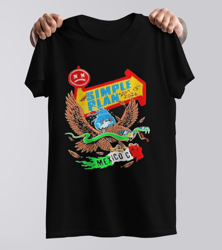 Simple Plan Vans Warped Tour Sep 13 2026 Mexico City Event T-Shirt