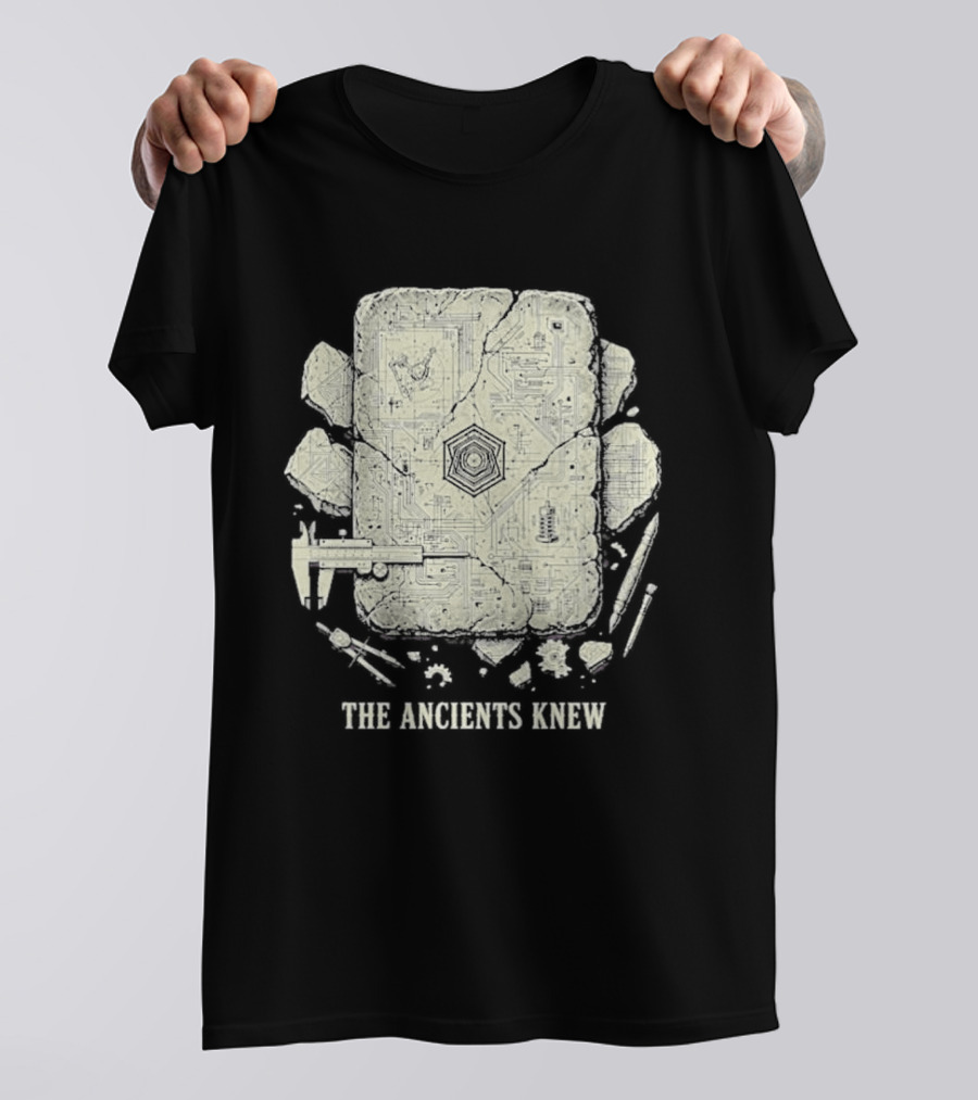 The Ancients Knew Ancient Technology Archaeology Symbols And Tools T-Shirt