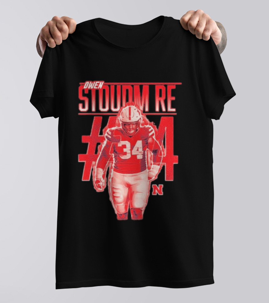 Owen Stoudmire 34 Nebraska Cornhuskers Football Player T-Shirt