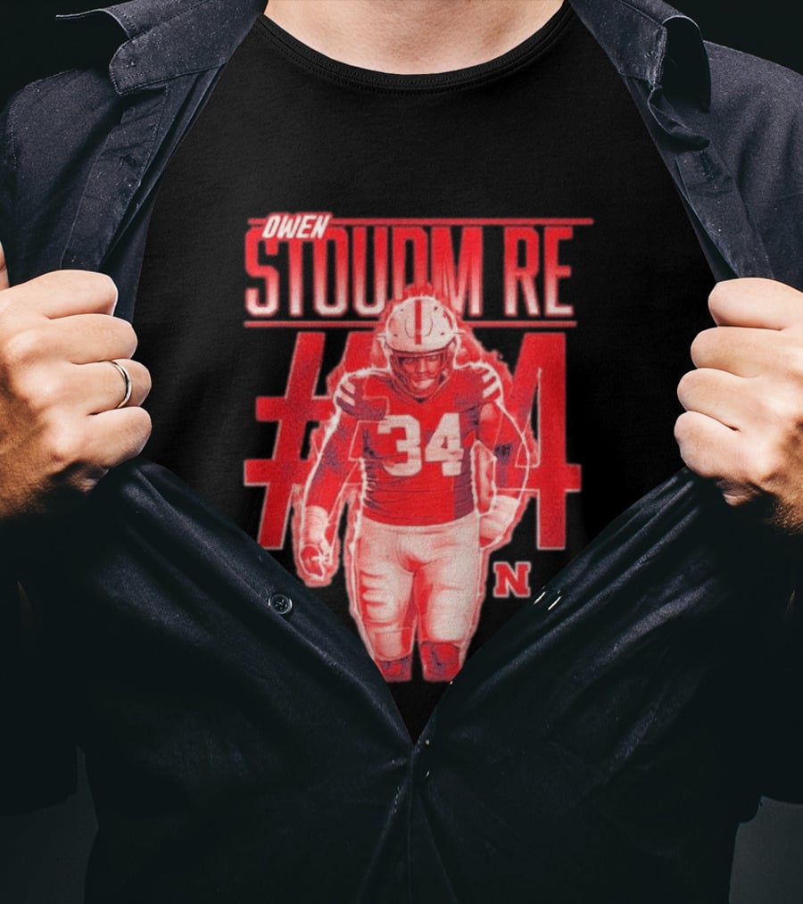 Owen Stoudmire 34 Nebraska Cornhuskers Football Player T-Shirt