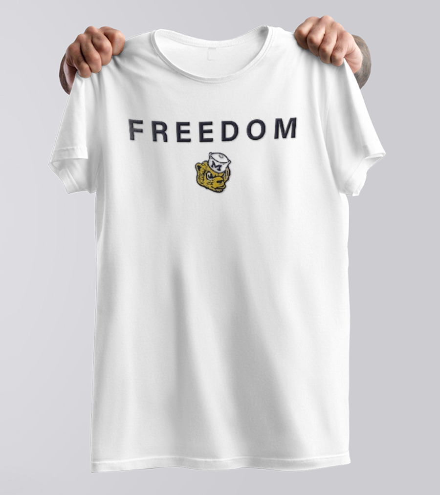 Michigan Wolverines NCAA FREEDOM Sailor Hat Head T-Shirt