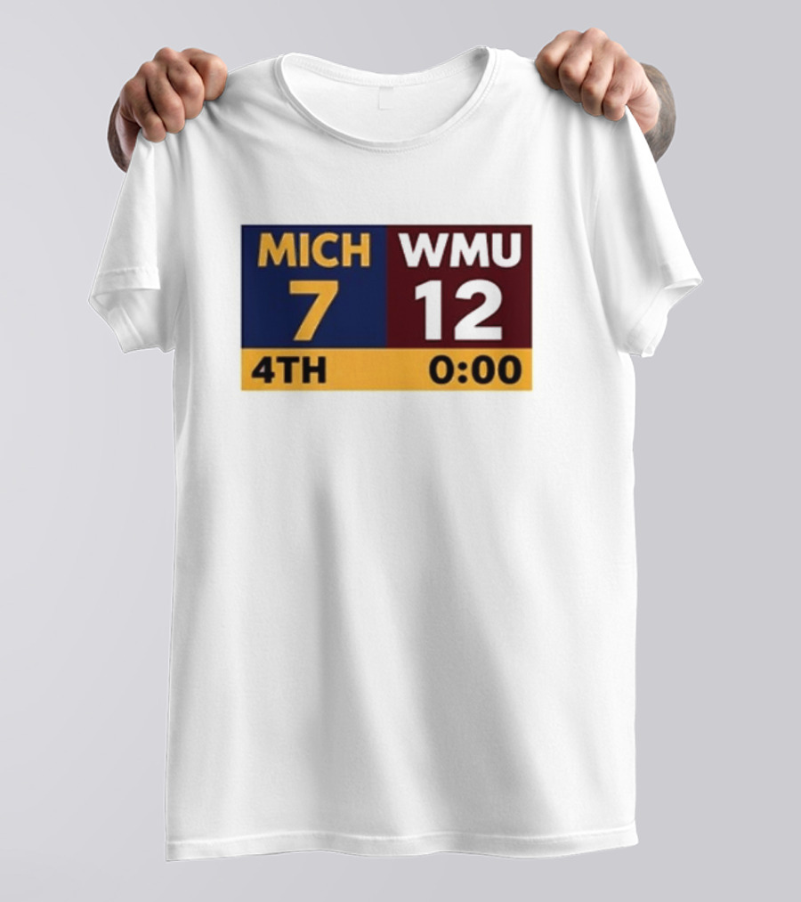 Nice Dave Portnoy Wearing MICH 7 WMU 12 4th 0:00 Michigan Miracle Comeback T-Shirt