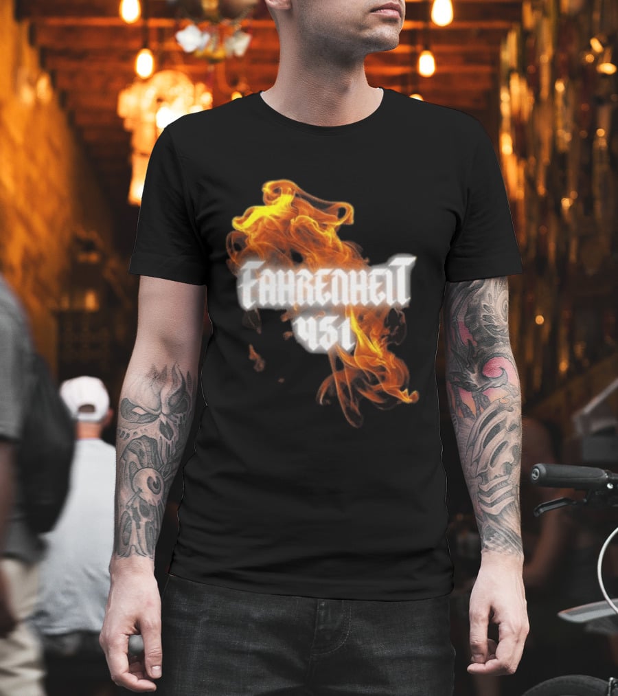 Fahrenheit 451 I'm With The Banned Books World Tour 2026 Flames T-Shirt