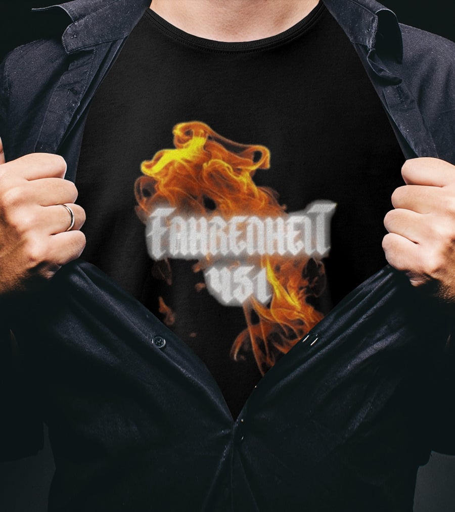Fahrenheit 451 I'm With The Banned Books World Tour 2026 Flames T-Shirt