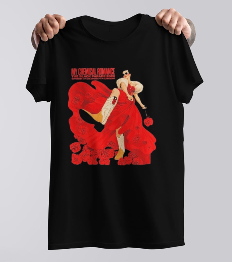 My Chemical Romance The Black Parade 2026 San Antonio September 12 Aladome Flower Dress Cowboy Boots T-Shirt