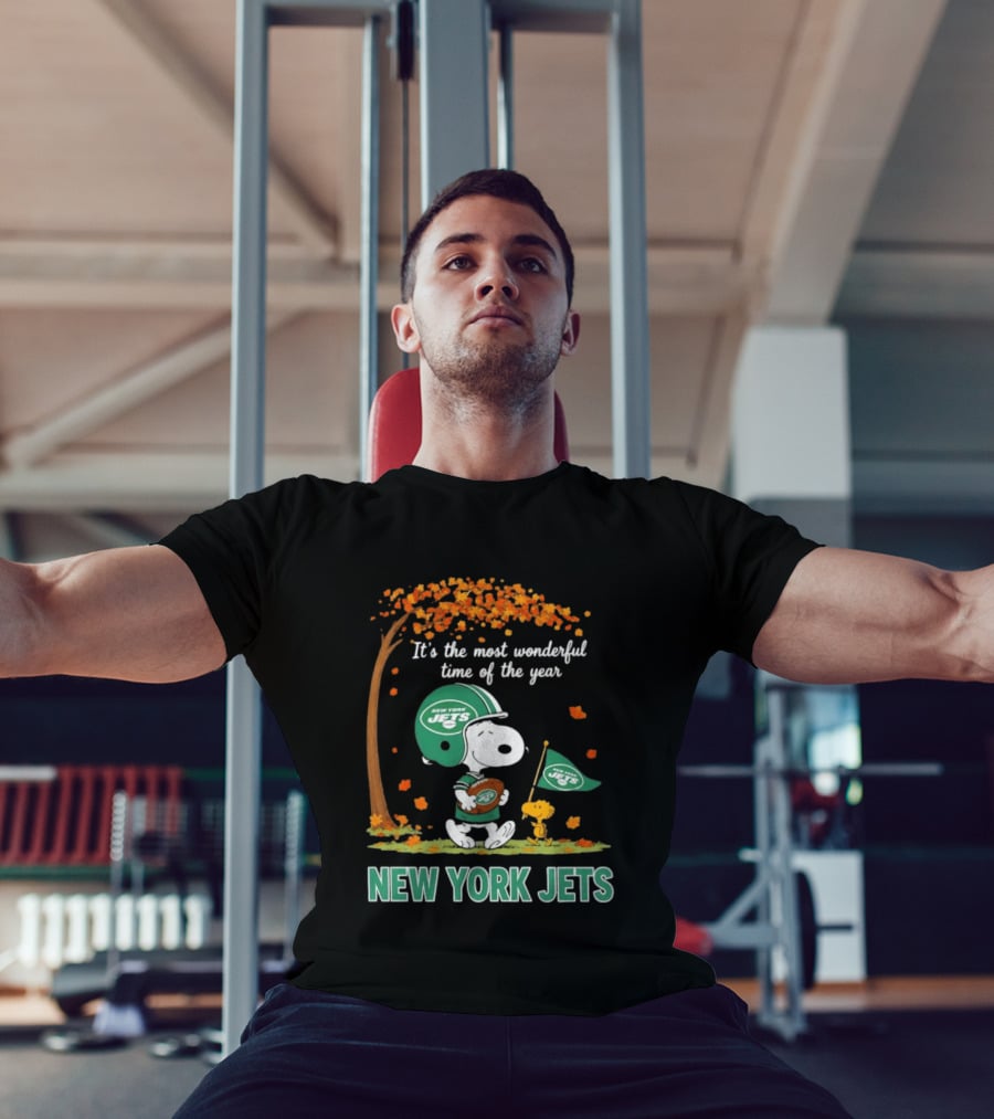 It's The Most Wonderful Time Of The Year Snoopy And Woodstock New York Jets Celebration T-Shirt
