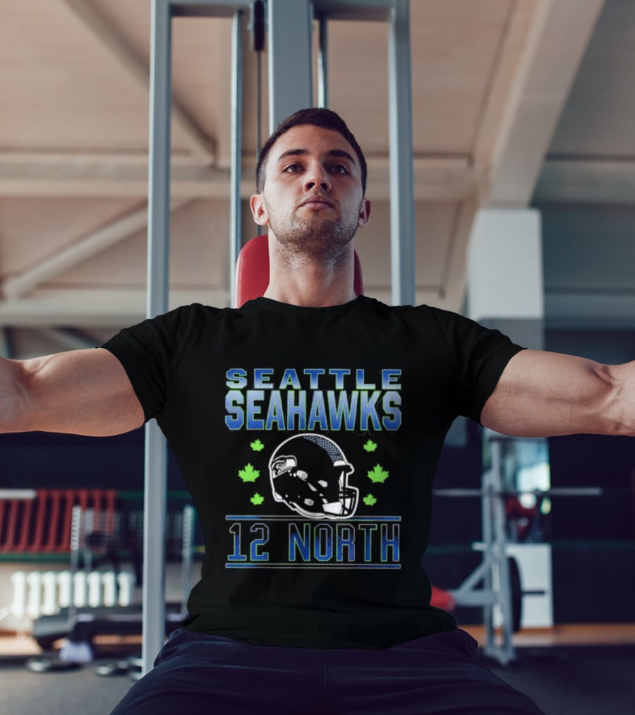 Seattle Seahawks 12 North Helmet Fall Leaves T-Shirt