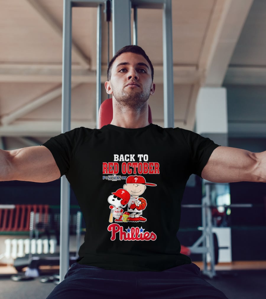 Snoopy Back To Red October Postseason Philadelphia Phillies MLB Playoffs Fan Gear T-Shirt