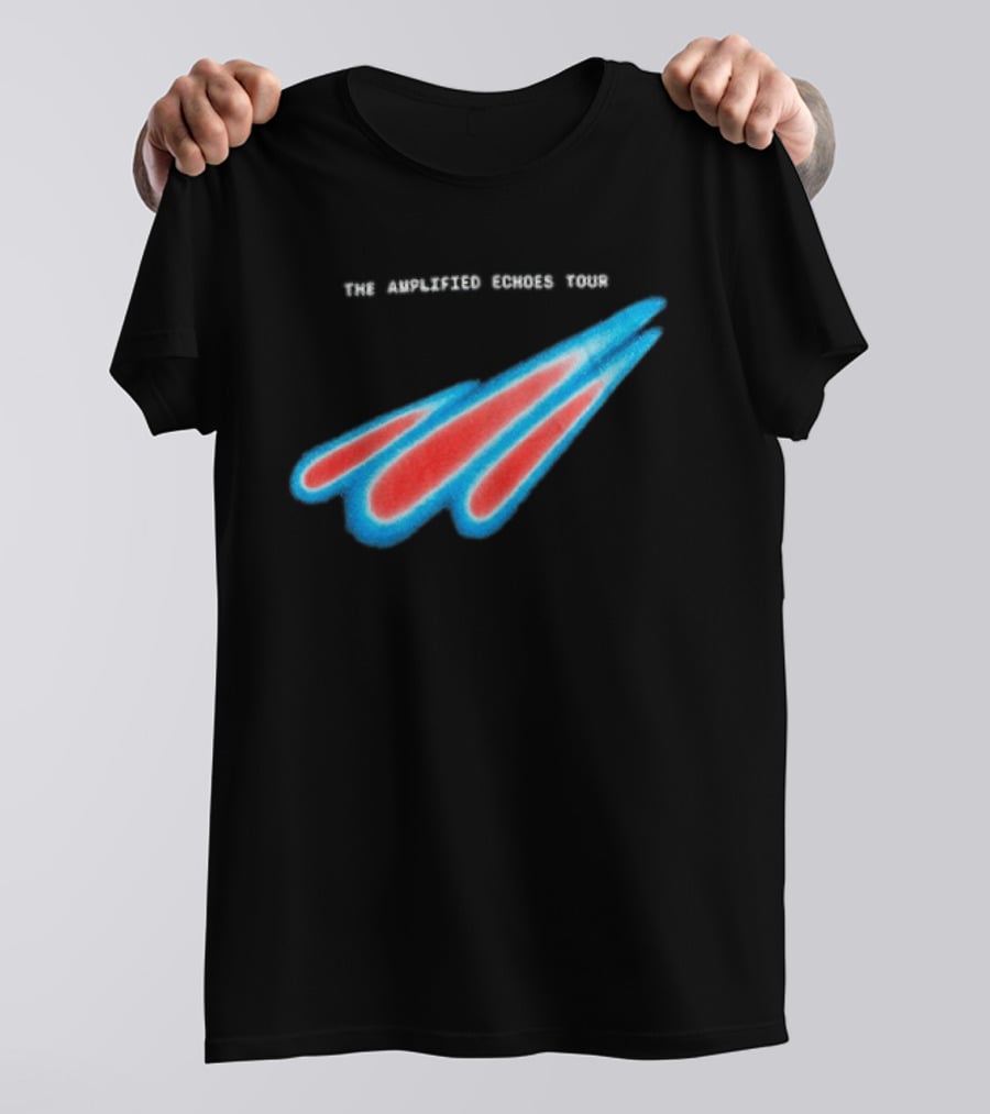 Manchester Orchestra The Amplified Echoes Tour Vibrant Blue Red Streaks T-Shirt