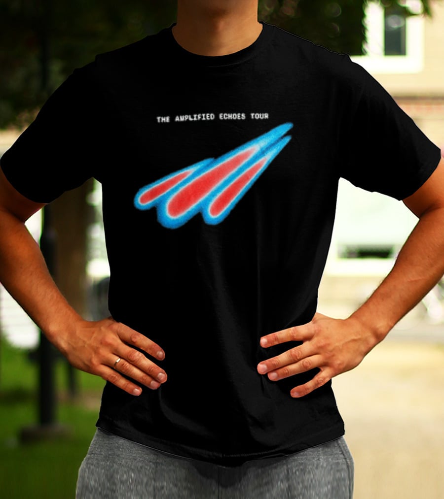 Manchester Orchestra The Amplified Echoes Tour Vibrant Blue Red Streaks T-Shirt