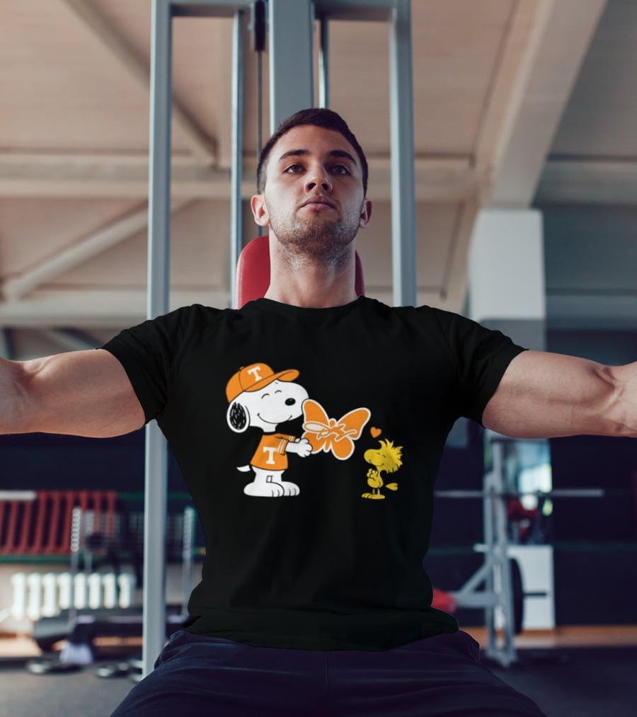 Snoopy Tennessee Volunteers Dolly Parton Woodstock Butterfly T-Shirt