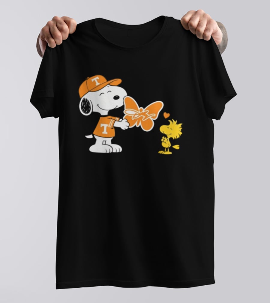 Snoopy Tennessee Volunteers Dolly Parton Woodstock Butterfly T-Shirt