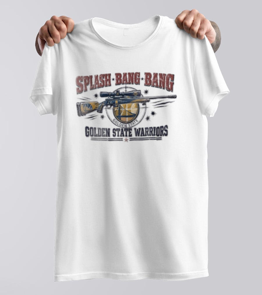 Splash Bang Bang Golden State Warriors Sniper Scope Bullet Holes T-Shirt