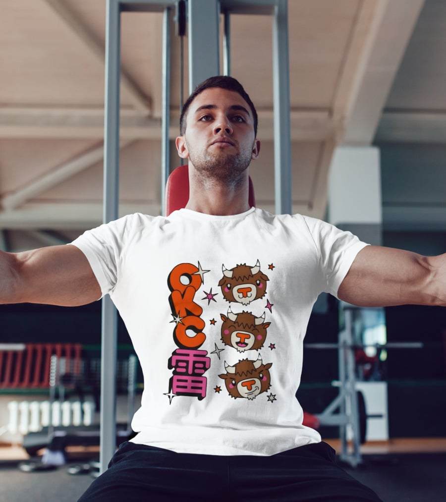 OKC Thunder Kawaii Bison Buffalo NBA Japan T-Shirt