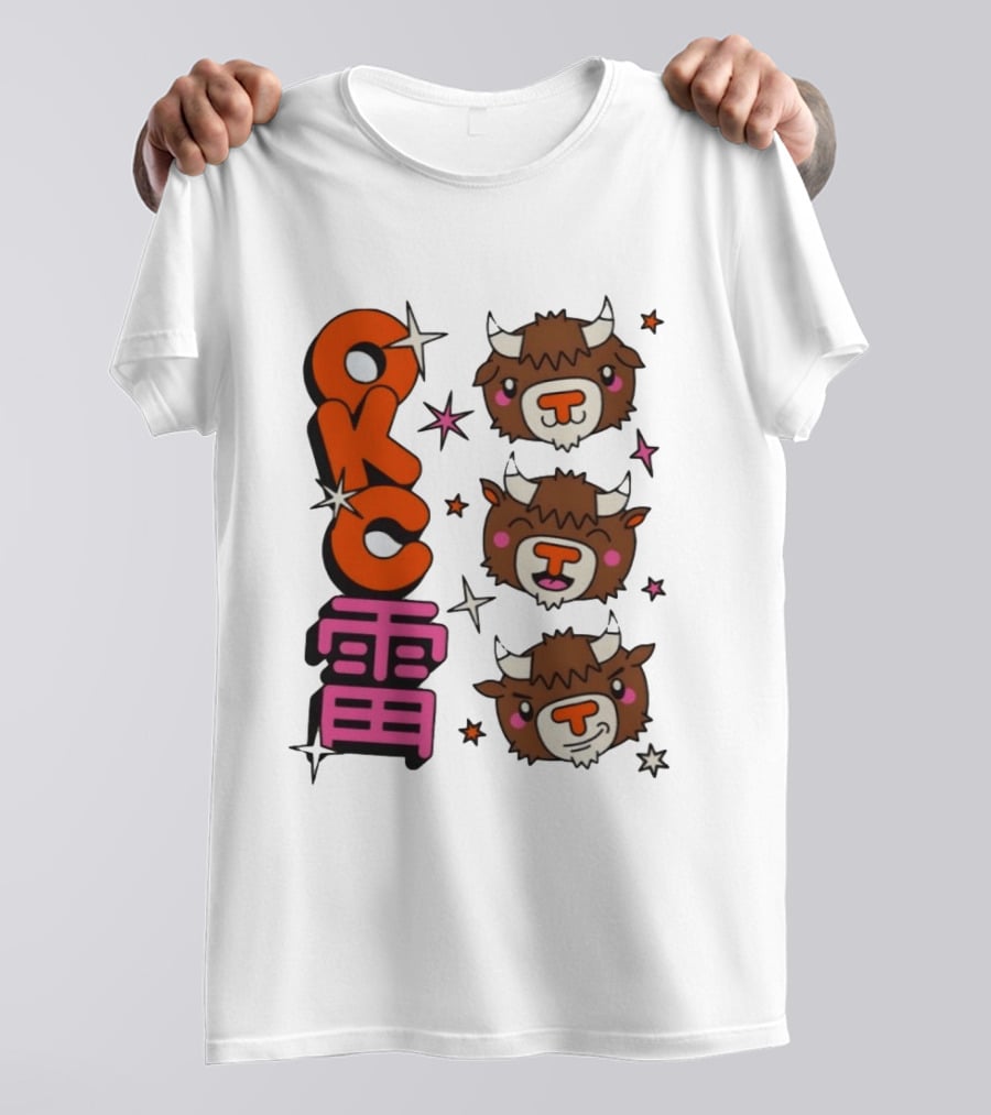 OKC Thunder Kawaii Bison Buffalo NBA Japan T-Shirt