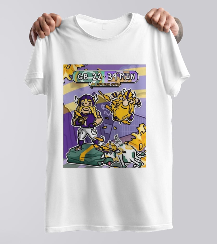 GB 22 39 MIN CornDoggy Sports Green Bay Packers Vs Minnesota Vikings T-Shirt