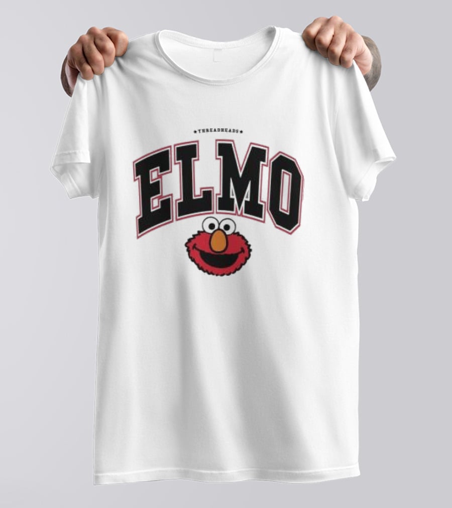 Qagoma Store 2023 Elmo College Red Ringer T-Shirt