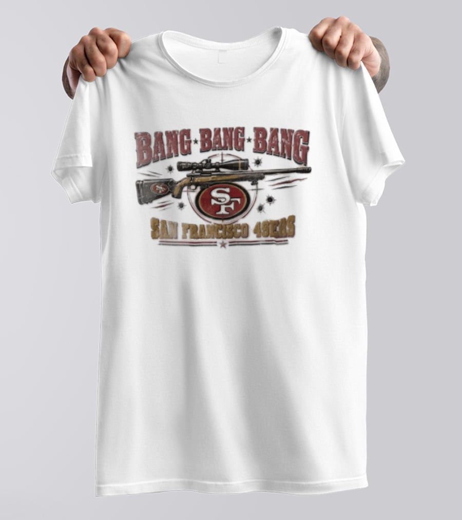 San Francisco 49ers Sniper Rifle Bang Bullet Holes SF T-Shirt