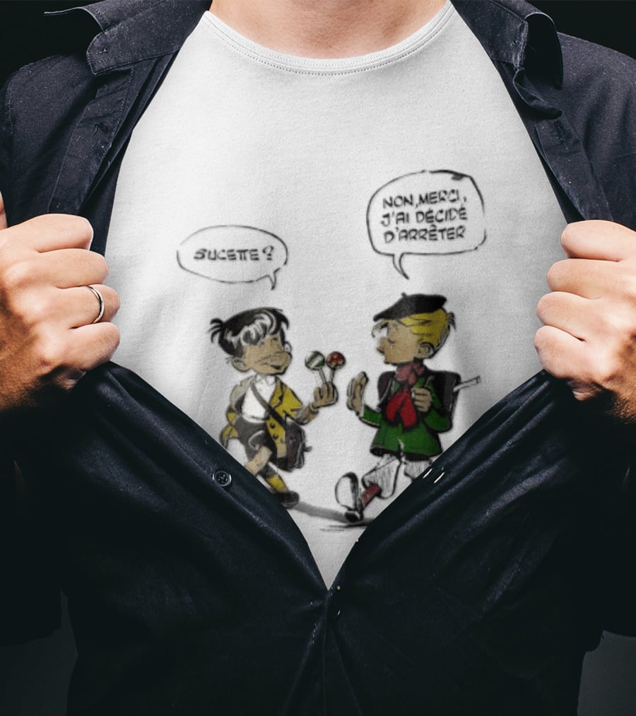 Sucette Non Merci Jai Decide Darreter Gotlib Cartoon French Schoolboys T-Shirt